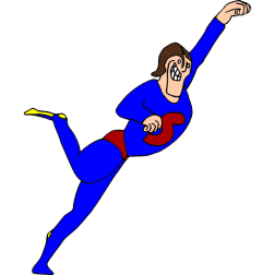 Super hero takeoff